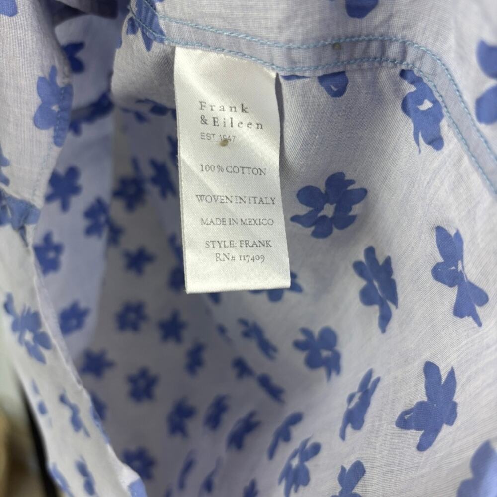 Frank &‎ Eileen Blue Floral Button-Up Shirt Long Sleeve Women’s XS - Picture 4 of 6